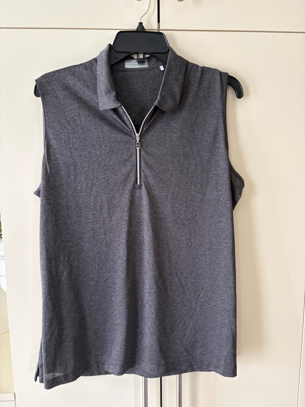 Callaway Heather Charcoal Sleeveless Polo